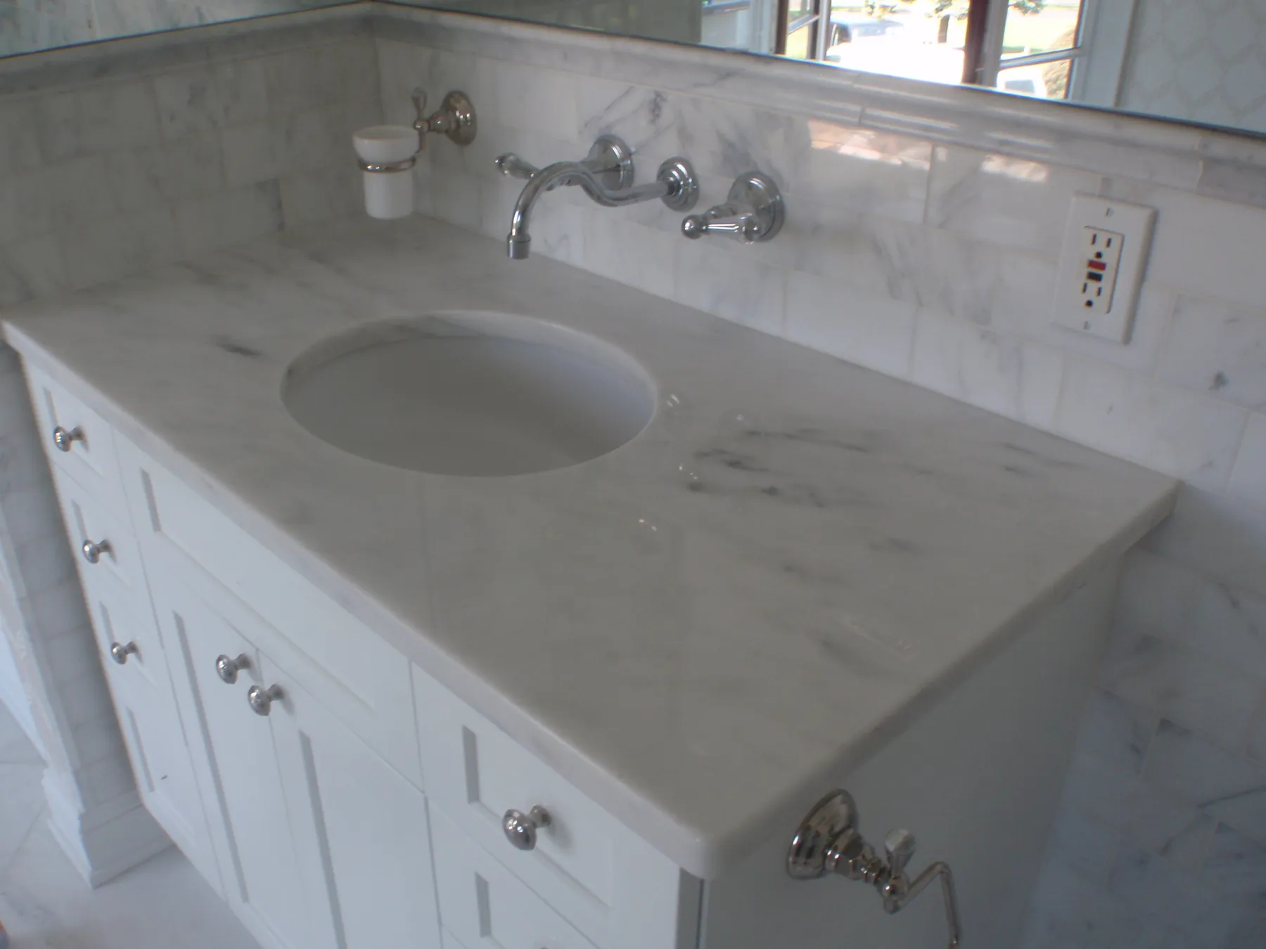 Marble bathroom vanity